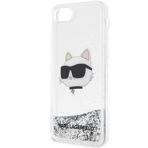 Etui Karl Lagerfeld Glitter Choupette Head na iPhone 7 / 8 / SE 2020 / SE 2022 - srebrne