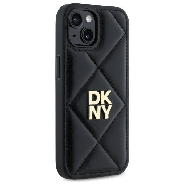 DKNY DKHCP15SPQDSLK iPhone 15 6.1"       czarny/black Quilted Stack Logo