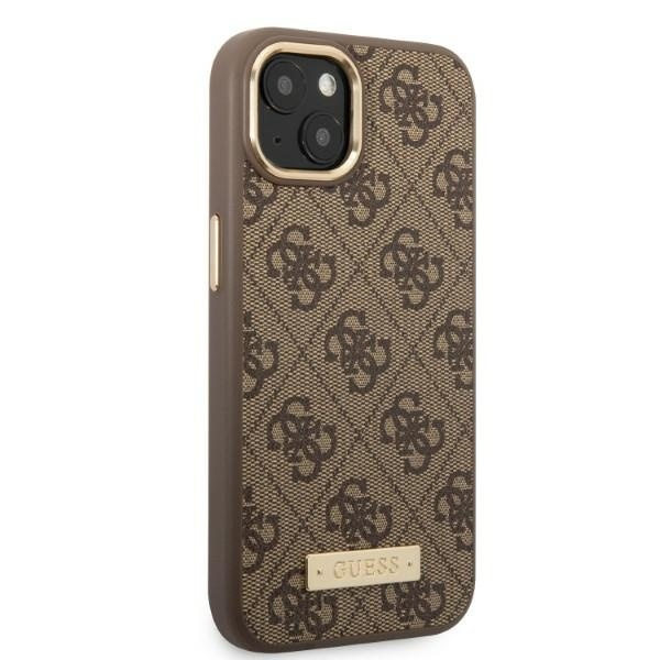 GUESS GUHMP13MU4GPRW IPHONE 13/14/15 6.1 "BROWN / BROWN HARD CASE 4G PLATE MAGSAFE LOGO