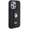 Etui Karl Lagerfeld Gripstand Saffiano Choupette Pins na iPhone 14 Pro - czarne
