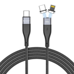 TECH-PROTECT ULTRABOOST ”2” 2IN1 MAGNETIC CABLE LIGHTNING & TYPE-C PD60W/3A 100CM BLACK