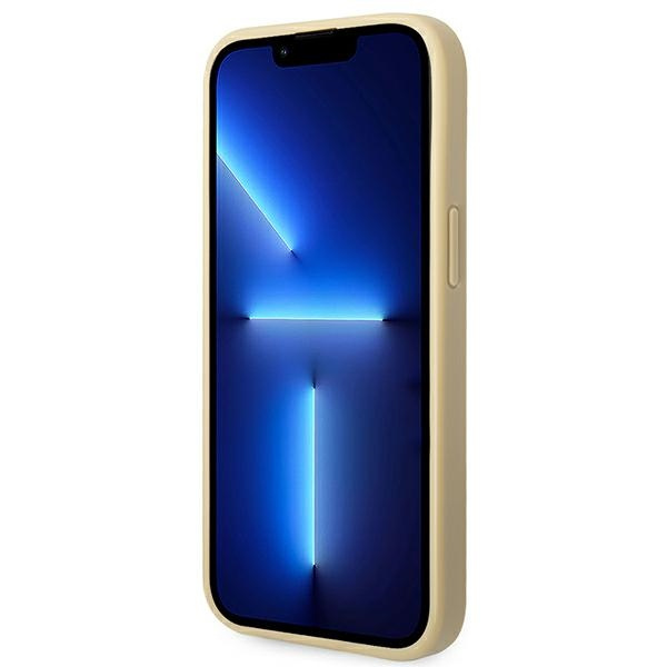 Guess GUHCP14SHGGSHD iPhone 14 / 15 / 136.1" złoty/gold hard case Glitter Script