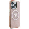 Etui Guess IML Metal Glitter 4G Circle   Triangle MagSafe do iPhone 16 Pro różowy