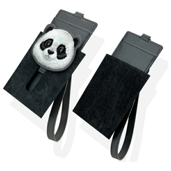 Nimmy Zestaw 3w1 torebka na telefon + portfel + etui na lokalizator czarny/black Big Eyed Pet 2.0 Panda