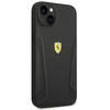 Etui Ferrari Leather Stamp Sides na iPhone 14 Plus - czarne