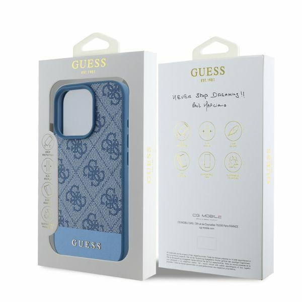 Guess GUHCP16XG4GLBL iPhone 16 Pro Max6.9" niebieski/blue hardcase 4G Bottom Stripe