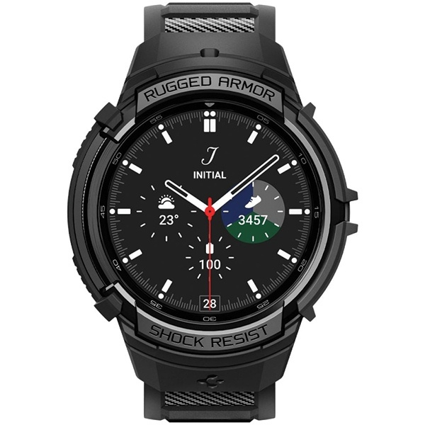 Etui z paskiem Spigen Rugged Armor Pro na Samsung Galaxy Watch 6 Classic (47 mm) - czarne