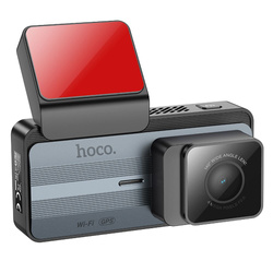 Kamera samochodowa Hoco z wyświetlaczem 3,69" 2K GPS DV11 srebro szara