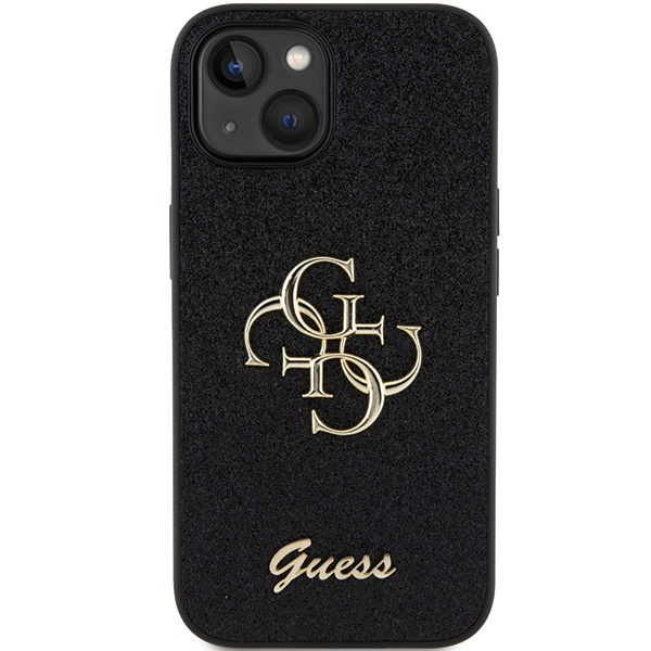 Guess GUHCP15SHG4SGK iPhone 15 / 14 / 13 6.1" czarny/black hardcase Glitter Script Big 4G