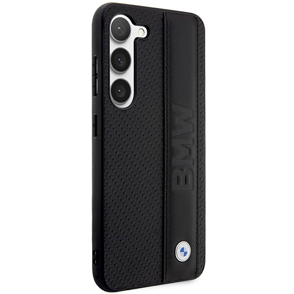Etui BMW Leather Textured & Stripe na Samsung Galaxy S23+ - czarne