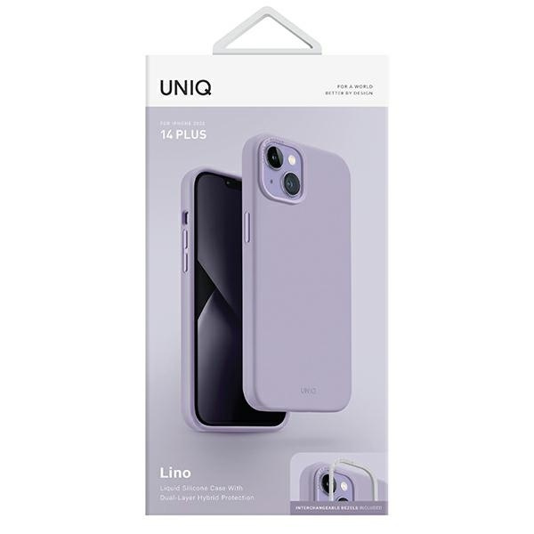 Etui Uniq Lino na iPhone 14 Plus - liliowe