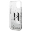 Etui Karl Lagerfeld Liquid Glitter Big KL na iPhone 14 - srebrne