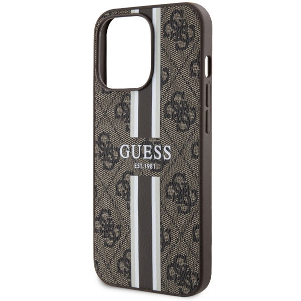 Guess GUHMP13XP4RPSW iPhone 13 Pro Max6.7" brązowy/brown hardcase 4G Printed Stripes MagSafe