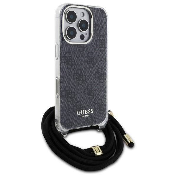 Guess GUHCP16XHC4SEK iPhone 16 Pro Max   6.9" czarny/black hardcase Crossbody Cord 4G Print