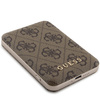 Guess Powerbank indukcyjny 15WGUPB5FP4EMGW 5000mAh brązowy/brown 4G Leather Metal Logo MagSafe