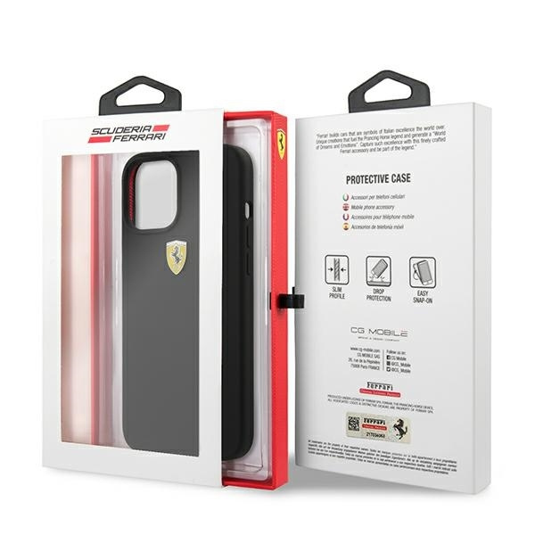 Etui Ferrari On Track Silicone na iPhone 12 Pro Max - czarne