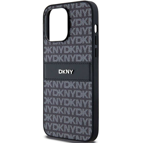 DKNY DKHCP14XPRTHSLK iPhone 14 Pro Max6.7" czarny/black hardcase Leather Mono Stripe & Metal Logo