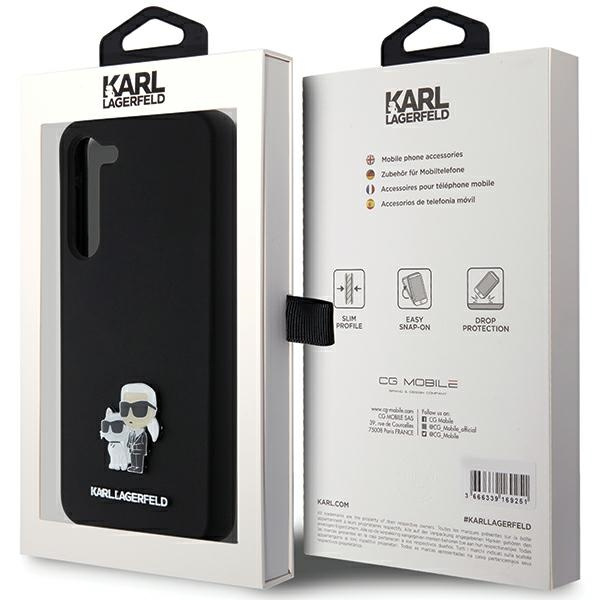 KARL LAGERFELD KLHCS24MSMHKCNPK S24+ S926 HARDCASE BLACK/BLACK SILICONE KARL&CHOUPETTE METAL PIN