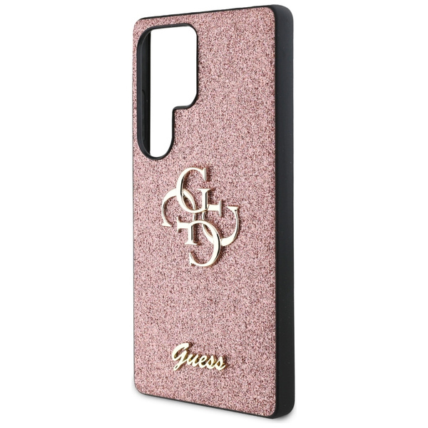 Etui Guess Fixed Glitter Big 4G Metal Logo do Samsung Galaxy S25 Ultra różowy