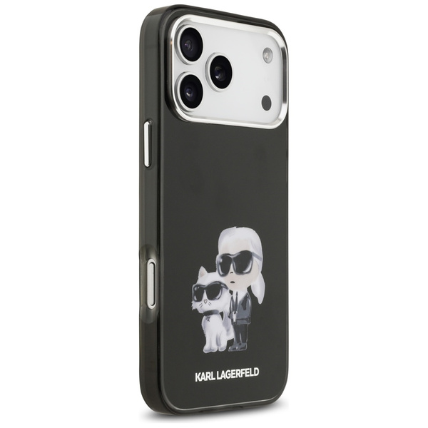 Etui Karl Lagerfeld IML Aquarelle Karl   & Choupette & Logo MagSafe do iPhone 17 Pro Max czarny
