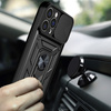 HYBRID ARMOR CAMSHIELD CASE FOR IPHONE 14 ARMORED CASE WITH CAMERA COVER BLACK