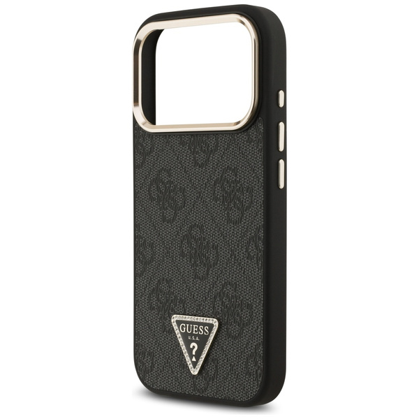 Etui Guess 4G Triangle Logo MagSafe do   iPhone 17 Pro czarny złoty