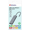 Verbatim Adapter Hub USB-C - 2xHDMI/DP/  Eternet/6xUSB-A/Jack 3.5mm/2xUSB-C aluminiowy/aluminum 32153