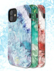 Kingxbar Agate Series eleganckie etui pokrowiec z nadrukiem agat iPhone 12 mini niebieski