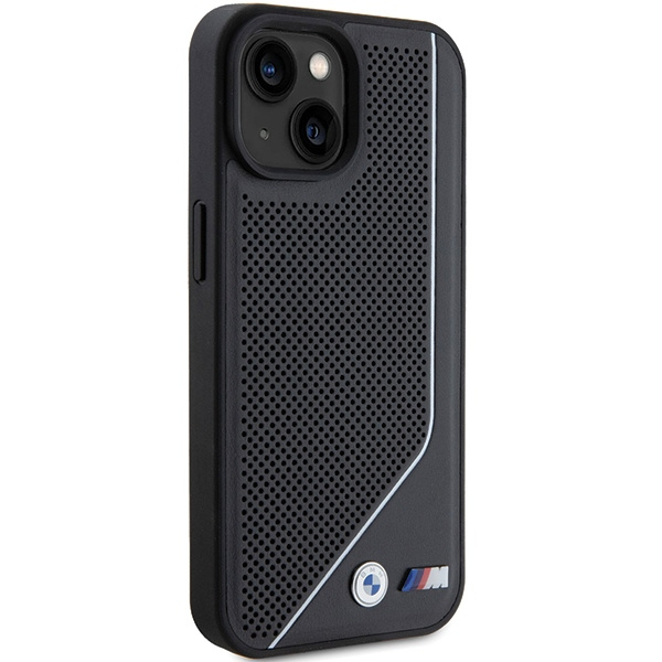 Etui BMW Perforated Twisted Line MagSafe na iPhone 15 / 14 / 13 - czarne