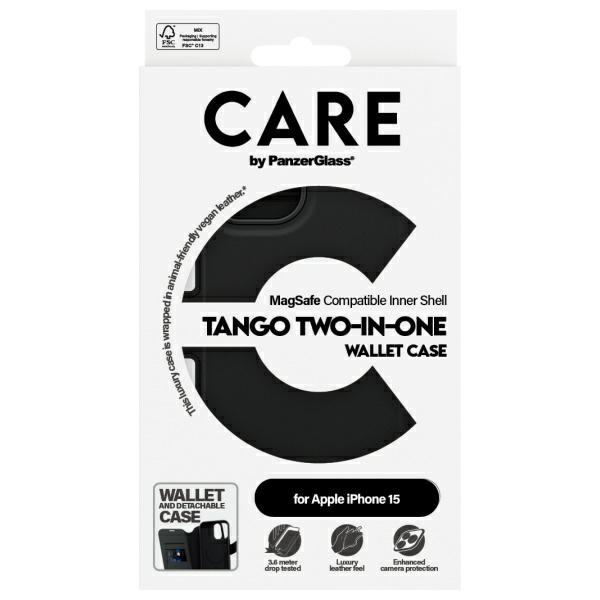 CARE by PanzerGlass Feature Tango 2in1    Wallet iPhone 15 6.1" MagSafe czarny/black 1159