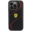 Etui Ferrari Twist Metal Logo na iPhone 15 Pro - czarne