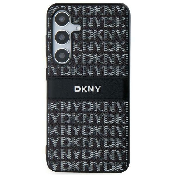 DKNY DKHCS24MPRTHSLK S24+ S926 czarny/black hardcase Leather Mono Stripe & Metal Logo