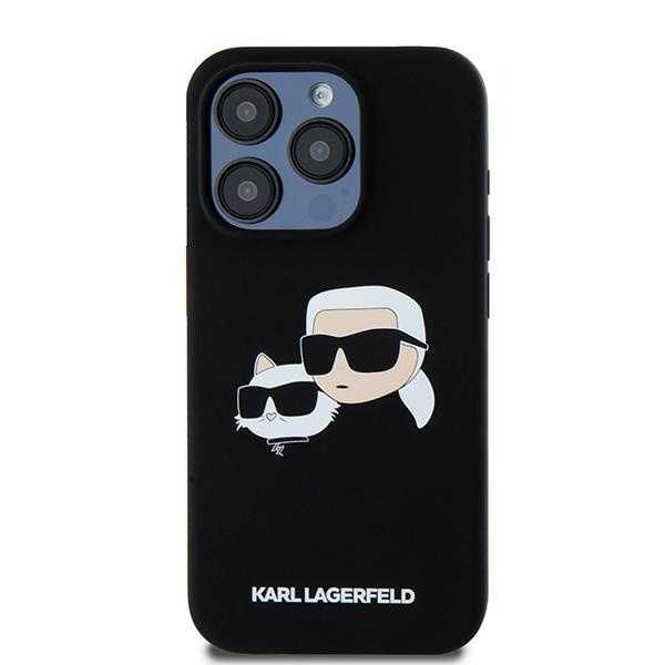 KARL LAGERFELD KLHMP15LSKCHPPLK IPHONE 15 PRO 6.1" CZARNY/BLACK HARDCASE SILICONE KARL & CHOUPETTE MAGSAFE
