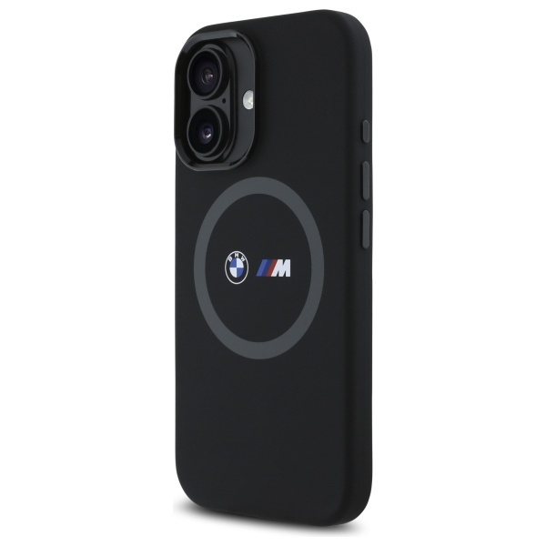 BMW BMHMP16S23SROK iPhone 16 6.1"         czarny/black hardcase M Silicone Printed Ring MagSafe