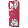 Etui Guess Grained Printed Flower Pattern MagSafe do iPhone 16 fuksja