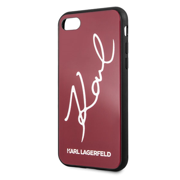 Karl Lagerfeld KLHCI8DLKSRE iPhone 7/8SE 2020 / SE 2022 czerwony/red hard case Signature Glitter