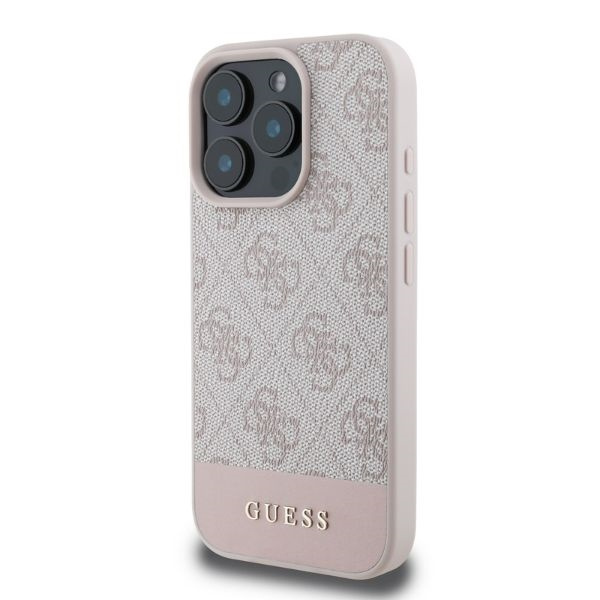 Guess GUHCP16LG4GLPI iPhone 16 Pro 6.3" różowy/pink hardcase 4G Bottom Stripe