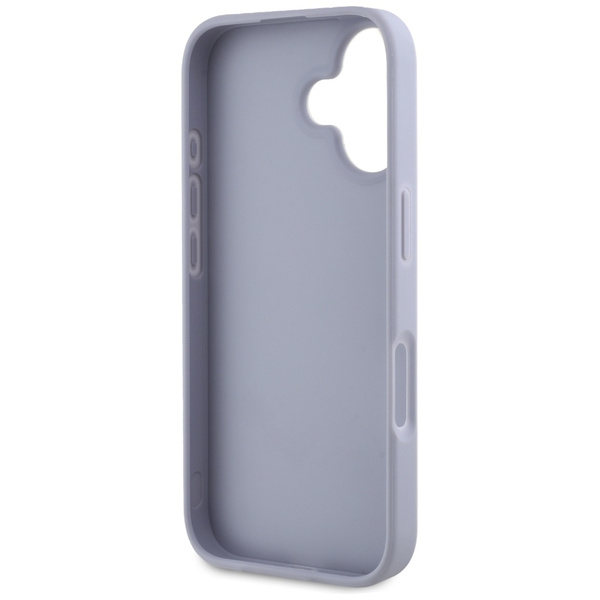 Etui Guess Hot Stamp 4G Pattern Triangle Metal Logo do iPhone 16 fioletowy