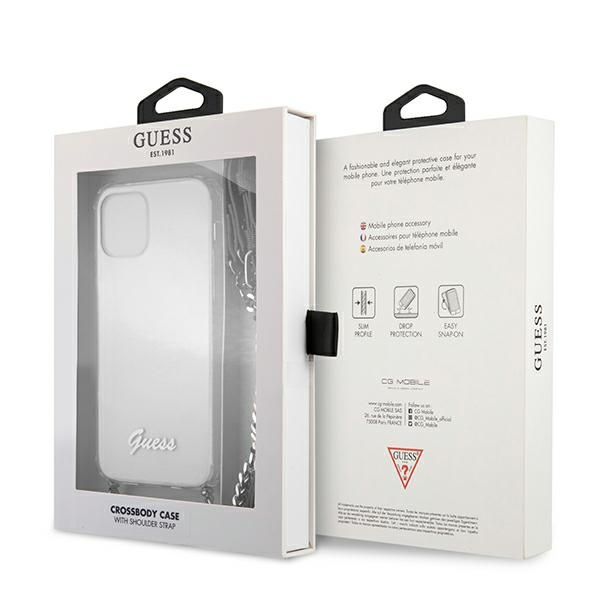 Guess GUHCP12MKC4GSSI iPhone 12/12 Pro6,1" Transparent hardcase 4G Silver Chain