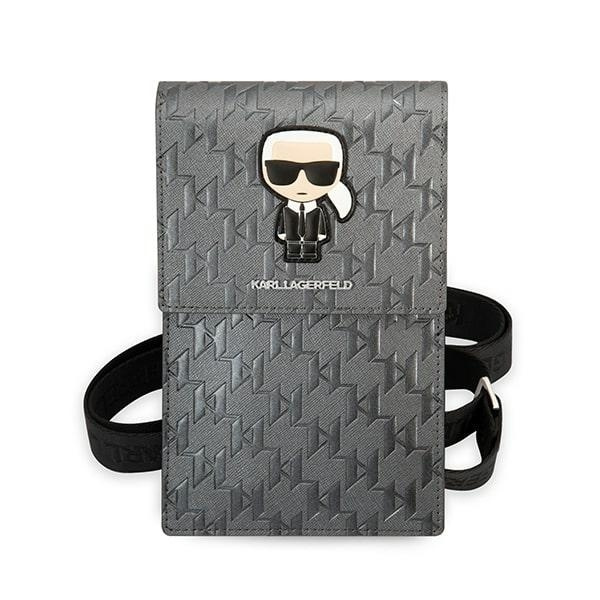 KARL LAGERFELD TOREBKA KLWBSAMIPG SREBRNY/SILVER IKONIK KARL MONOGRAM PATCH