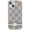 DKNY DKHMP15MHCPTSE iPhone 15 Plus /14 Plus 6.7" beżowy/beige hardcase IML Checkered Mono Pattern & Printed Stripes MagSafe