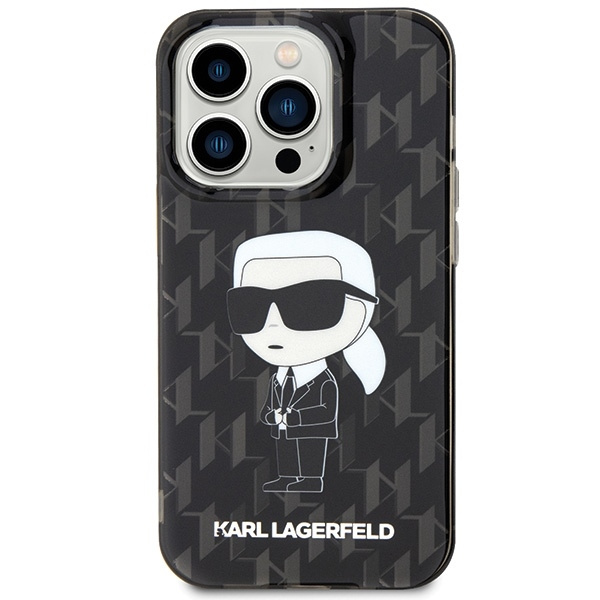 KARL LAGERFELD KLHCP15LHNKMKLK IPHONE 15 PRO 6.1" CZARNY/BLACK HARDCASE MONOGRAM IKONIK