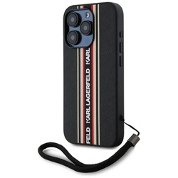 Etui Karl Lagerfeld Saffiano Athleisure  Stripes Cord do iPhone 15 Pro Max czerwony