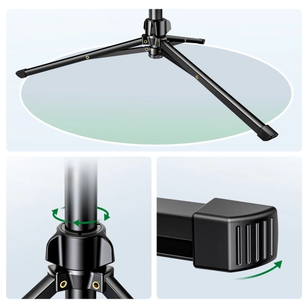 Ugreen LP680 selfie stick with stand and Bluetooth remote control 1.8m - black