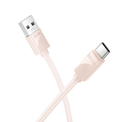 Kabel USB A do USB C Hoco 3A 1 m X114 różowy