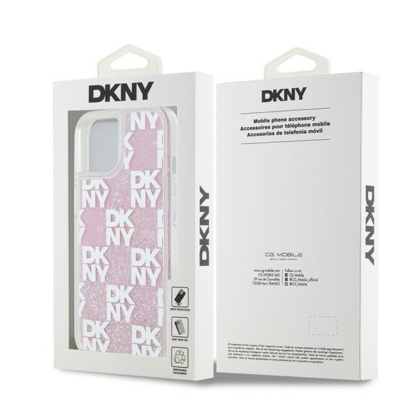 DKNY DKHCP15SLCPEPP iPhone 15 / 14 / 136.1" różowy/pink hardcase Liquid Glitter Multilogo