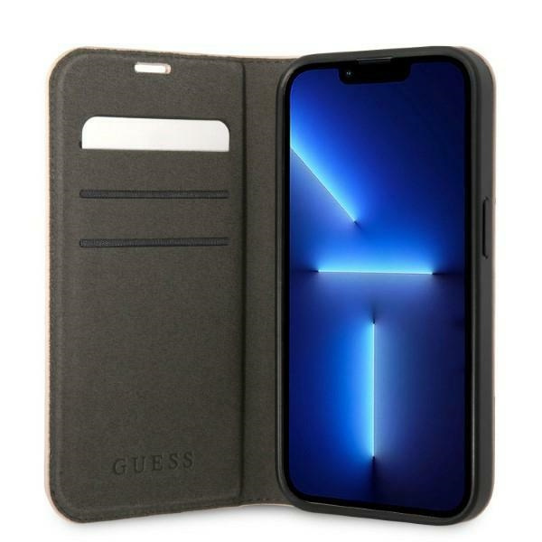 Guess GUBKP14MHG4SHP iPhone 14 Plus / 15 Plus 6.7" różowy/pink book 4G Vintage Gold Logo