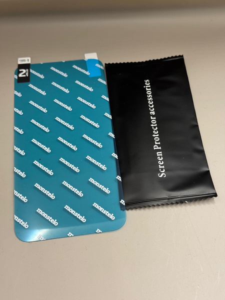 Szkło Hybrydowe 9H MONSTELO do iPhone 15 Pro Max + Zestaw do Montażu 10szt