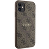 GUESS GUHMN61G4GFRW IPHONE 11 6.1 " / XR BROWN / BROWN HARDCASE 4G COLLECTION LEATHER METAL LOGO MAGSAFE