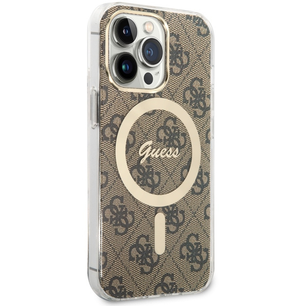 Guess GUHMP13LH4STW iPhone 13 Pro / 136.1" brązowy/brown hardcase 4G MagSafe